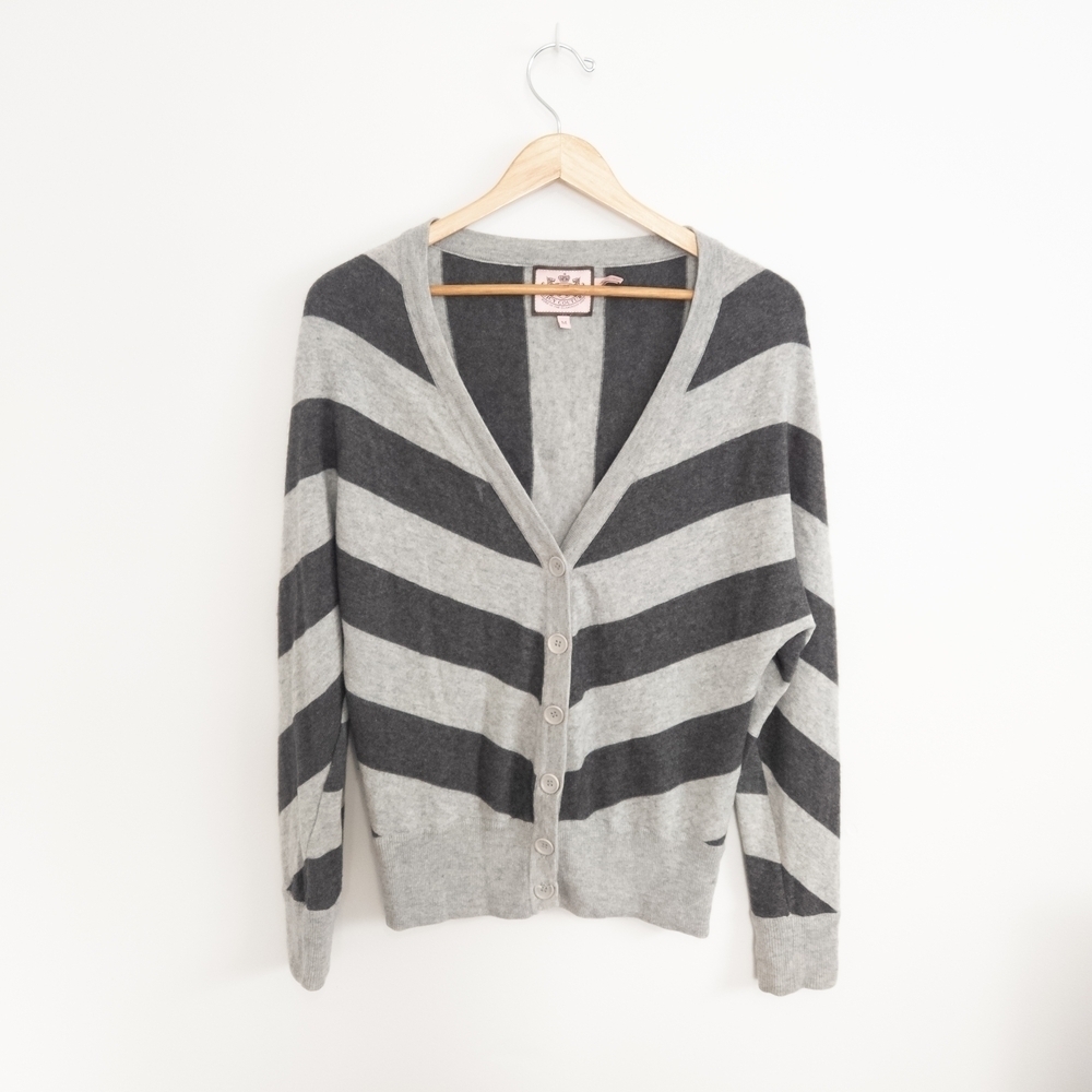 Juicy Couture Y2K striped cashmere blend sweater size medium